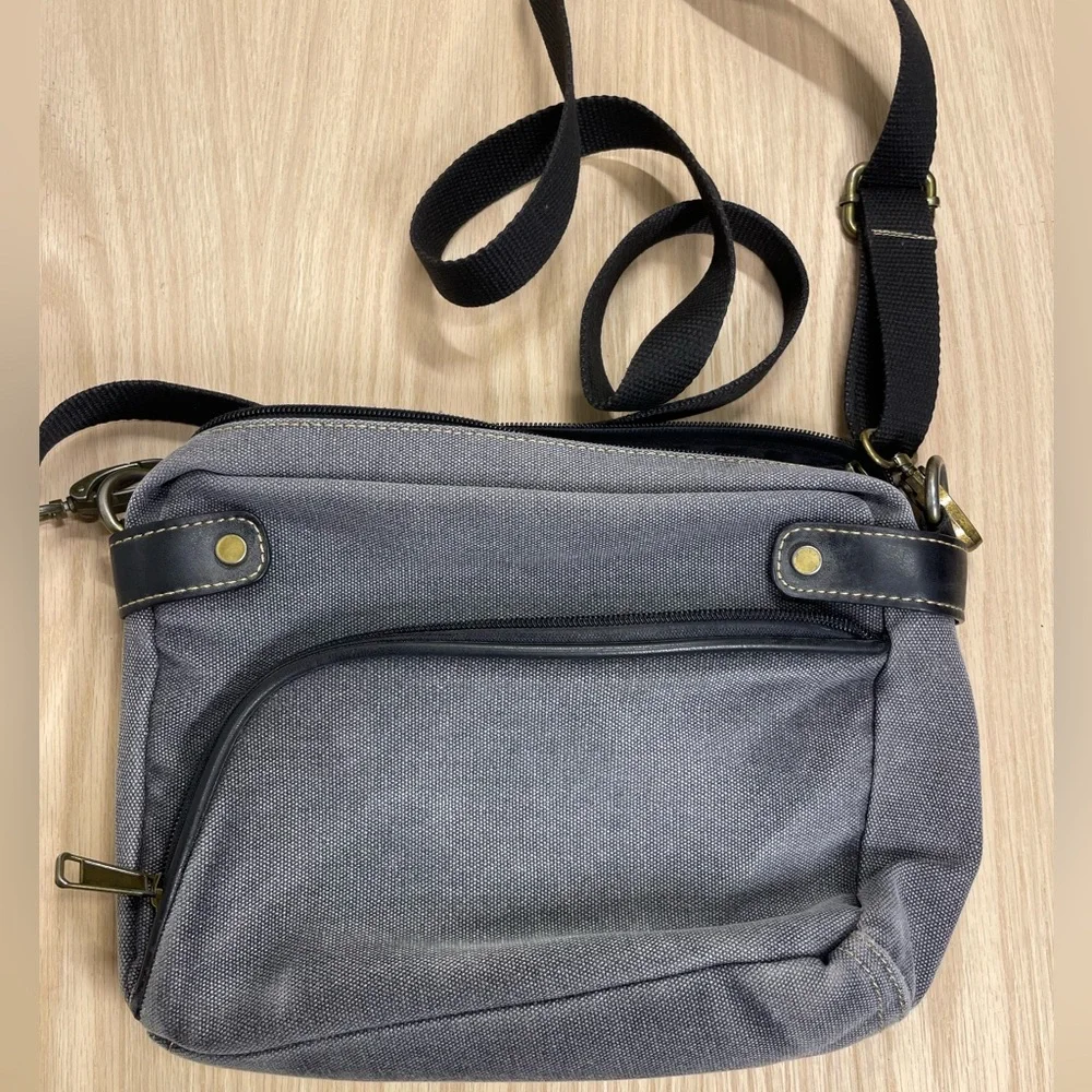 Cargo it Crossbody Bag Gray Canvas Adjustable